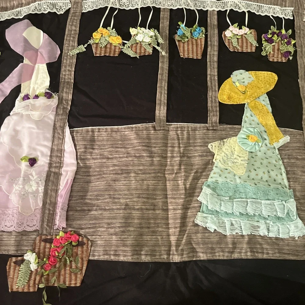 Unfinished Quilt Top Colonial Sun Bonnet Sue Rough Cottage Core Grandma Core